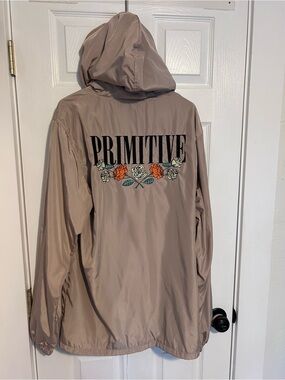 Primitive Lightweight Hooded Coach Jacket in Taupe
